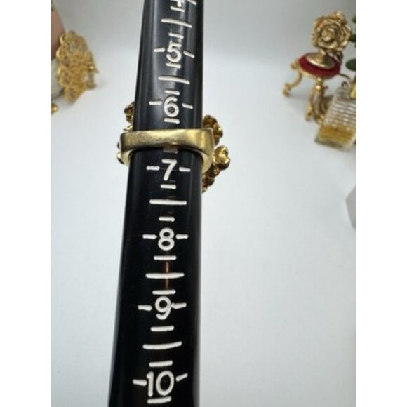 Aldo Flower Ladybug Butterfly Orange Center Stone Cluster Ring Size 6.5 Enamel - Picture 7 of 10